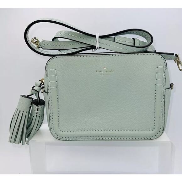 Kate Spade Crossbody Mauve Leather Bag Misty Mint Green Detachable Strap - Picture 1 of 11